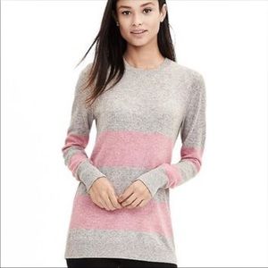 Banana Republic gray and pink striped sweater